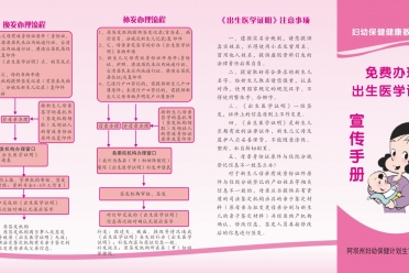 免费办理出生医学证明----宣传手册