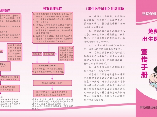 免费办理出生医学证明----宣传手册